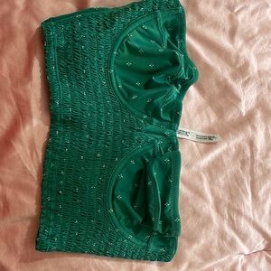 Floral green Bralette free people medium no straps